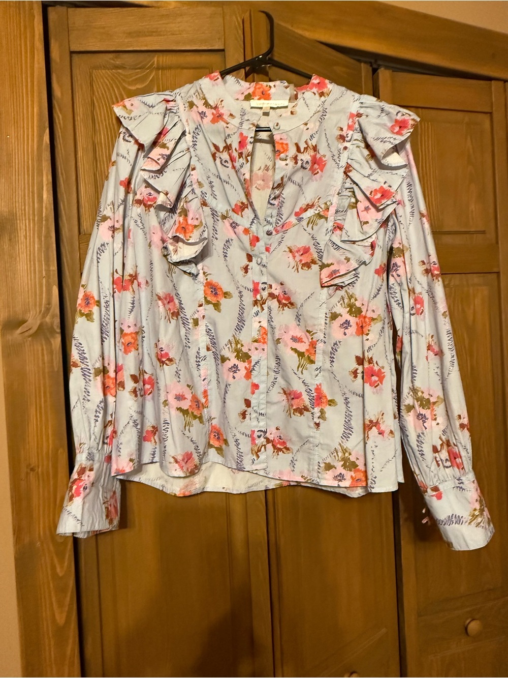 LoveShackFancy floral blouse